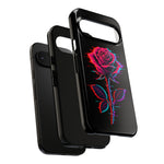 Glitch Rose Neon Phone Case Vaporwave Tough Cover