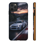 Skyline GT-R R34 White Nurburgring Speed Art Tough Phone Case