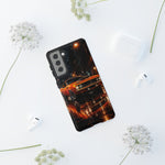 Orange Cuda Phone Case, Rainy City Night Muscle Car Tough Cover