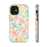 Watercolor Flip Flops pattern Tough Case | Beach Shells Phone Cover
