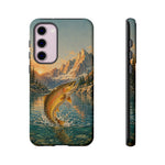 Leaping Golden Trout Lake Scene phone case | Tough Cover