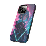 Anime Girl Phone Case Teal, Neon Kanji Calm Gradient Tough Cover