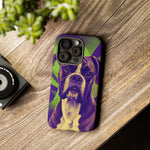 Boxer Halftone Portrait Tough Phone Case - Green and Violet
