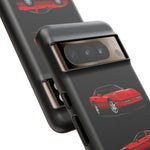 C4 Corvette Art Phone Case Red, Three-View Vector Cover, Gift