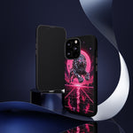 Chrome Lion Phone Case, Neon Grid Katakana Pride Tough Cover