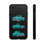 Turquoise 1955 Stepside Pickup Truck Tough Phone Case - 3 View