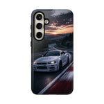 Skyline GT-R R34 White Nurburgring Speed Art Tough Phone Case
