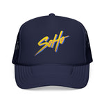 Soho Retro Trucker Hat Neon 80s Script Foam Snapback Vintage NYC Streetwear Synthwave Style