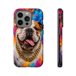 Bulldog Pop Art Portrait Tough Phone Case - Paint Splash