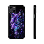 Holographic Wolf Phone Case, Fractured Prism Iridescent Cover