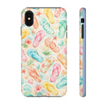 Watercolor Flip Flops pattern Tough Case | Beach Shells Phone Cover