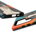 Boston Terrier Pop-Art Portrait Tough Phone Case - Teal Orange
