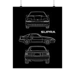 1986 Supra MK3 A70 JDM Poster Blueprint Drift Car Wall Art Print Classic