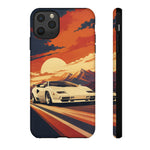 Retro Sunset Countach phone case | Sports car tough cover
