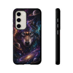Cosmic Wolf Phone Case, Galaxy Nebula Portrait Tough Cover, Gift