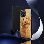 Goldendoodle Fluffy Curls Portrait Art Tough Phone Case