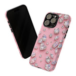 Pink Rhinestone Diamond Pattern Phone Case | Sparkle Gem Print