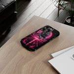 Chrome Lion Phone Case, Neon Grid Katakana Pride Tough Cover
