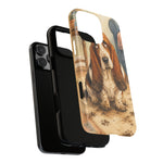 Guilty Basset Hound Phone Case, Muddy Watercolor Art Cover