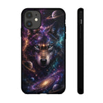 Cosmic Wolf Phone Case, Galaxy Nebula Portrait Tough Cover, Gift