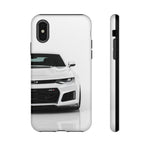 White Camaro Phone Case, ZL1 American Muscle Car Tough Cover for Men