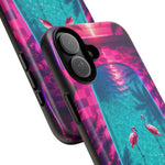 Neon Flamingo Pool Vaporwave Art Tough Phone Case
