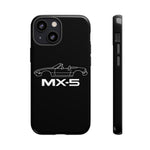 MX-5 Miata White Side Silhouette Tough Phone Case Cover Gift