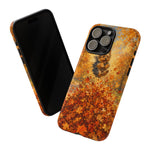 Yorkshire Terrier Jumping in Autumn Leaves Tough Case | Fall Dog Phone Cover