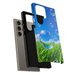 Bubbles Over Grass phone case | Tough Cover