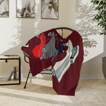 1957 Bel Air Five Color Side Profile Microfiber Throw Blanket Classic Car Gift