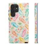 Watercolor Flip Flops pattern Tough Case | Beach Shells Phone Cover