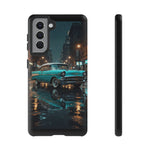 Vintage Teal 1957 Bel Air Classic Car Tough Case | Retro Rainy City Phone Cover