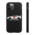 R34 Skyline Japanese Flag Race Car Phone Case | JDM GT-R Tough Cover