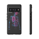Neon Anatomical Skeleton Phone Case | Internal Displacement Art