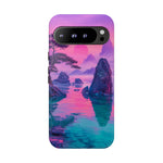 Japanese Landscape Rocks Water Vaporwave Phone Case – Nature Aesthetic