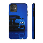 Blue Mustang Art Phone Case, GT500 American Muscle Car Tough Cover for Men