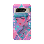 Neon Cyber Geisha phone case | Tough Case
