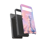 Praying Cherub Statue halo Vaporwave Aesthetic phone case