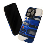 R34 Skyline GT-R Bayside Blue Tough Phone Case for 90s JDM Fans