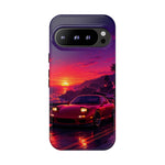 FD RX-7 Retro Sunset Sports Car Tough Case | Neon Vaporwave Beach Drive