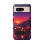 FD RX-7 Retro Sunset Sports Car Tough Case | Neon Vaporwave Beach Drive