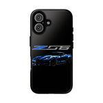 Blue C7 Z06 Sports Car Tough Phone Case Track Style Cover Gift
