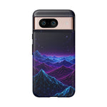 Retro Neon Mountains Phone Case | Vaporwave Galaxy Landscape