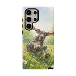 Playful Dog in Meadow Great Dane phone case | Puppy Art Tough Cover