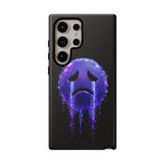 Glitch Sad Face Phone Case, Anime Melt Static Tough Cover