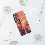 Retro Runner Sunset phone case | 80s Vaporwave jogging design