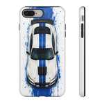 GT500 Phone Case, White Top-Down Painterly Stripe Cover, Gift