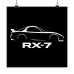 RX-7 FD Poster JDM Sports Car Line Art Wall Print Rotary Turbo Import Decor