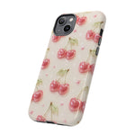 Pink Cherry Pattern Phone Case | Cute Retro Fruit Design