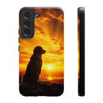 Golden Retriever Golden Hour Silhouette Art Tough Phone Case